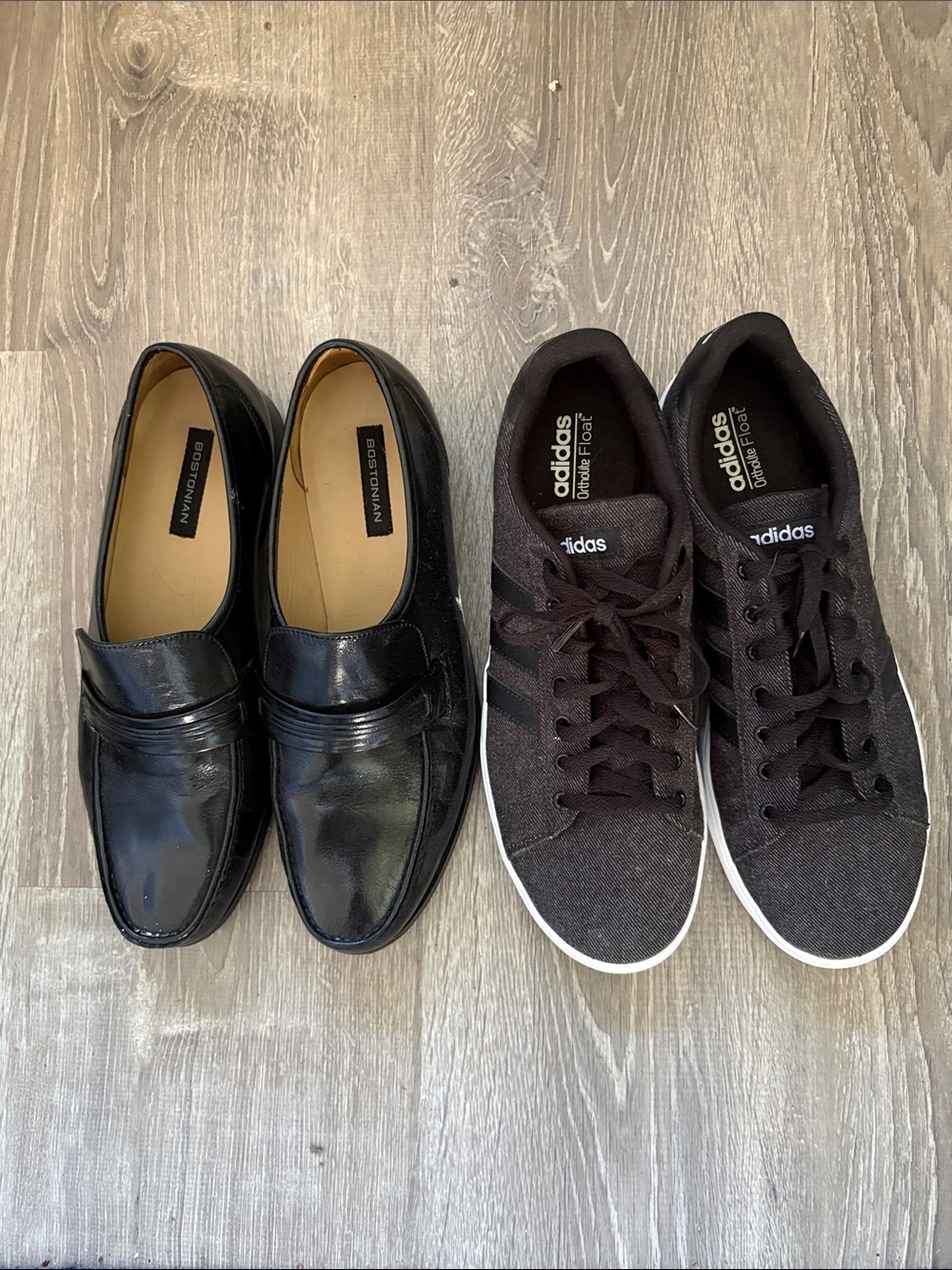 BOGO … Adidas  Black Low-Top Lace-Up Sneakers & Bostonian Black leather loafer